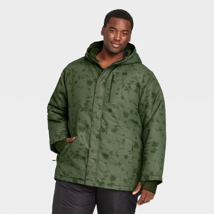 Men's Big & Tall Cold Weather Jacket - All In Motion Olive Green 2xb, Green Green