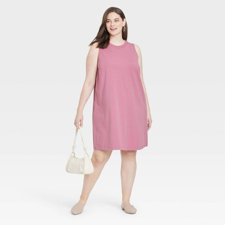 Women's Plus Size Muscle Tank Dress - A New Day Purple