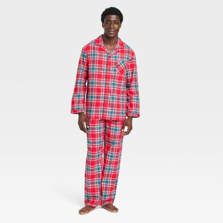 Men's Plaid Pajama Set - Goodfellow & Co Red