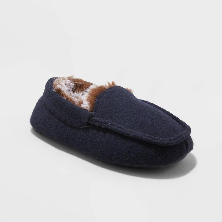 Toddler Boys' Franco Moccasin Slippers - Cat & Jack Navy