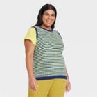 Women's Plus Size Crew Neck Pullover Sweater - Ava & Viv Blue