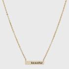 Beloved + Inspired Silver Plated Necklace Bar - Bff
