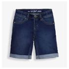 Girls' Bermuda Jean Shorts - Cat & Jack Dark Wash L Plus, Dark Blue