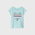 Toddler Girls' Fair Isle Heart Short Sleeve T-shirt - Cat & Jack Aqua