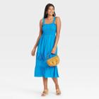 Women's Sleeveless Smocked Embroidered Dress - Knox Rose Blue