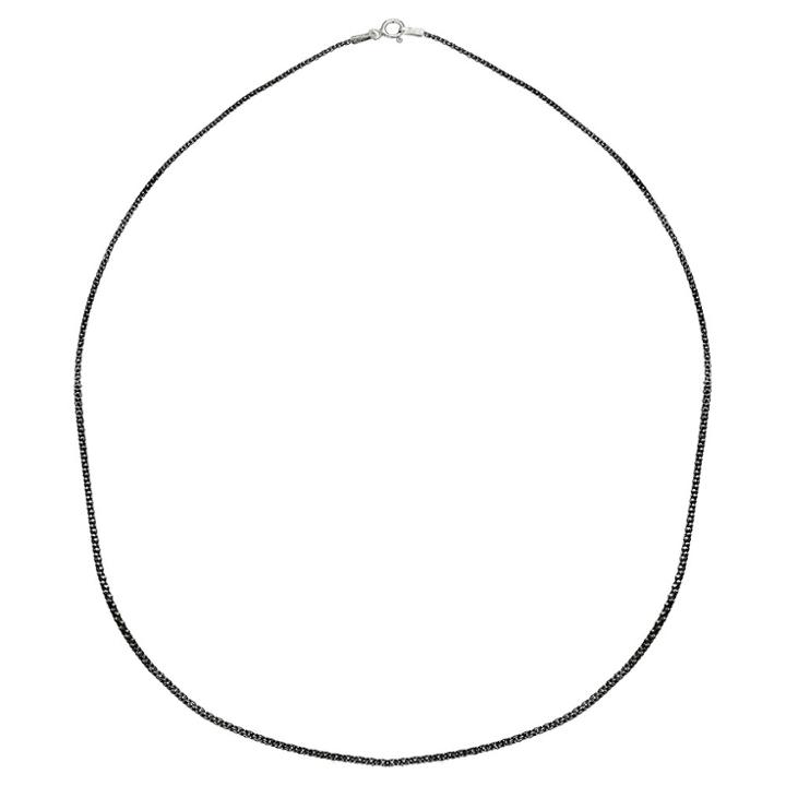 Target Women's Black Popcorn Chain In Sterling Silver - Black