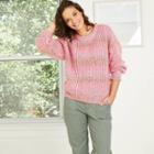 Women's Crewneck Spacedye Pullover Sweater - Universal Thread Purple