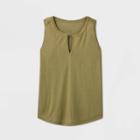 Women's Linen Tank Top - A New Day Olive Xs, Women's, Green