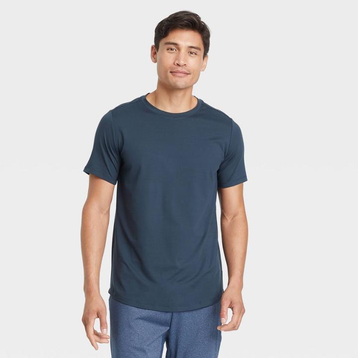Men's Short Sleeve Soft Stretch T-shirt - All In Motion Navy
