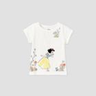 Disney Princess Toddler Girls' Snow White Short Sleeve Pocket T-shirt - Cream 2t, Ivory/white