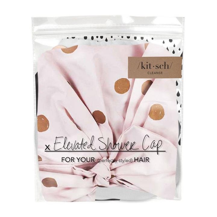 Micro Dot Elevated Shower Cap Blush - Kitsch