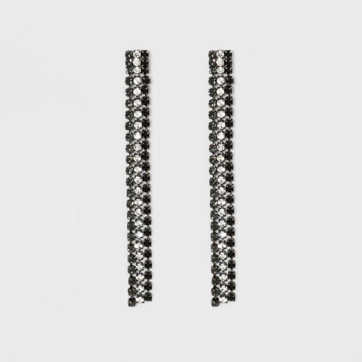 Linear Rhinestone Earrings - A New Day Black