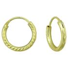 Target Girls' Gold Over Sterling Silver Small Diamond Cut Endless Hoop Earring