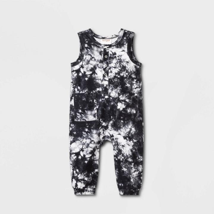 Baby Tie-dye Romper - Cat & Jack Dark Gray