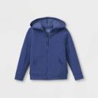 Toddler Girls' Solid Fleece Zip-up Hoodie Sweatshirt - Cat & Jack Navy