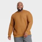 Men's Big & Tall Crewneck Fleece Sweater - All In Motion Dark Butterscotch