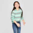 Girls' Striped Pullover Sweater - Cat & Jack Green