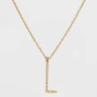Gold Over Silver Plated Cubic Zirconia 'l' Initial Pendant Necklace - A New Day Gold