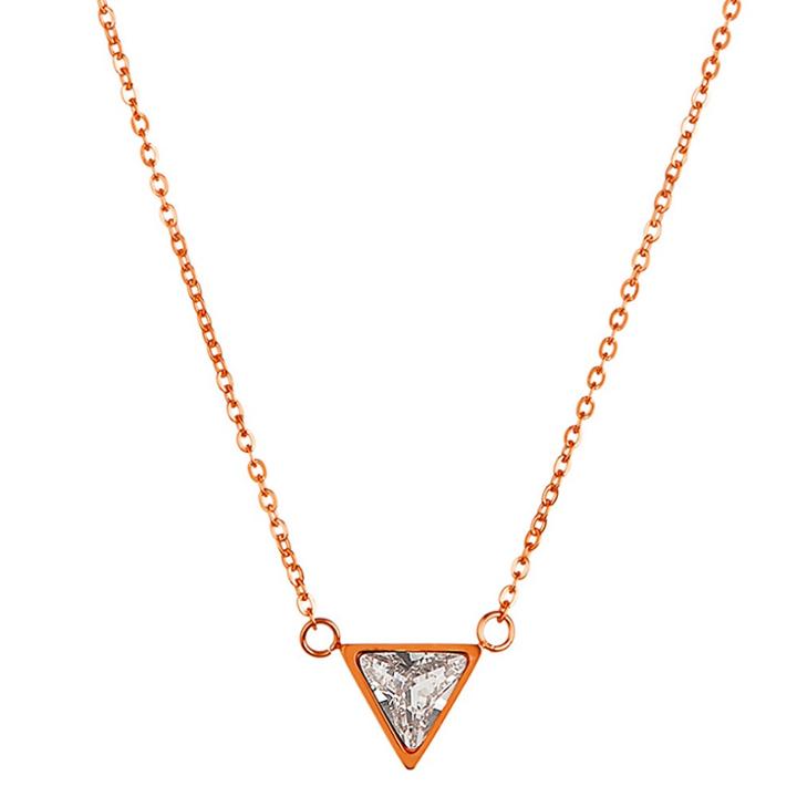 Target Elya Triangle Cut Chain Necklace With Cubic Zirconia - Rose Gold