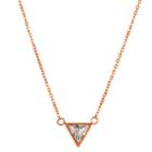 Target Elya Triangle Cut Chain Necklace With Cubic Zirconia - Rose Gold