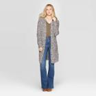 Women's Long Sleeve Textured Duster Cardigan - Universal Thread Gray