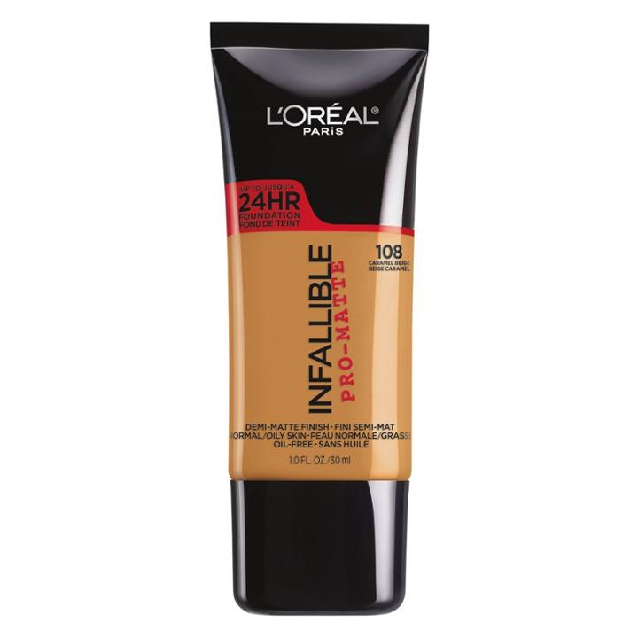 L'oreal Paris Infallible Pro-matte Foundation 108 Caramel Beige 1 Fl Oz, Adult Unisex, Caramel Beige