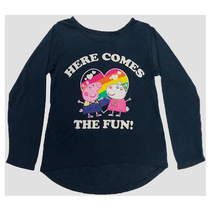 Girls' Peppa Pig Long Sleeve T-shirt - Navy
