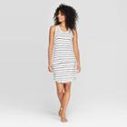 Women's Striped Easy Fit Sleeveless Crewneck Knit Shift Dress - A New Day Navy