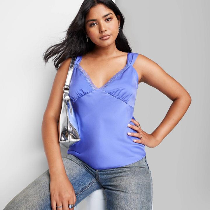 Women's Satin Slip Tank Top - Wild Fable Violet