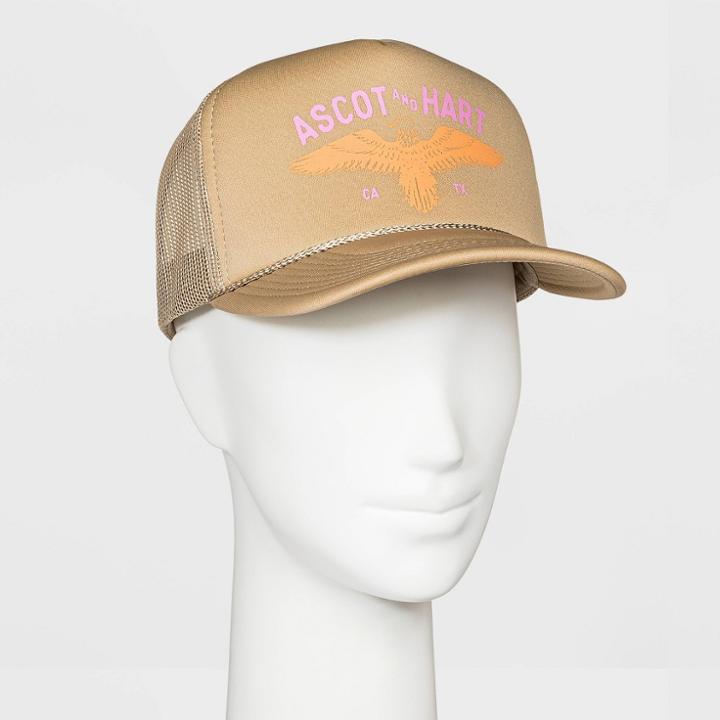 Ascot + Hart Adult's Eagle Trucker Hat - Ivory