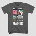 Boys' Piggy Short Sleeve Graphic Shirt - Charcoal Gray