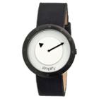 Simplify The 2200 Women's Suede - Overlaid Leather Strap Watch - Black/silver, Black Case/black