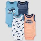 Gerber Baby 4pk Whale Onesies - White/blue/orange