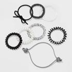 Multi Bright Coils And Hairband Hair Elastics 8pc - Wild Fable Black