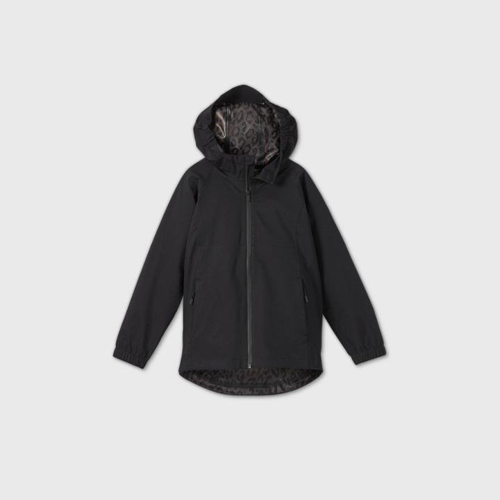 Girls' Waterproof Shell Jacket - All In Motion Black