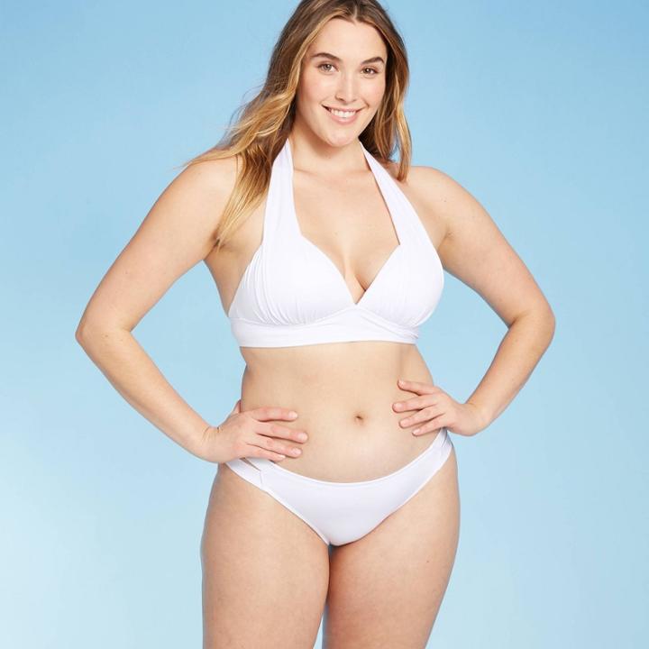 Women's Halter Bikini Top - Kona Sol White M,