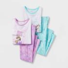 Girls' Frozen 4pc Snug Fit Long Sleeve Pajama