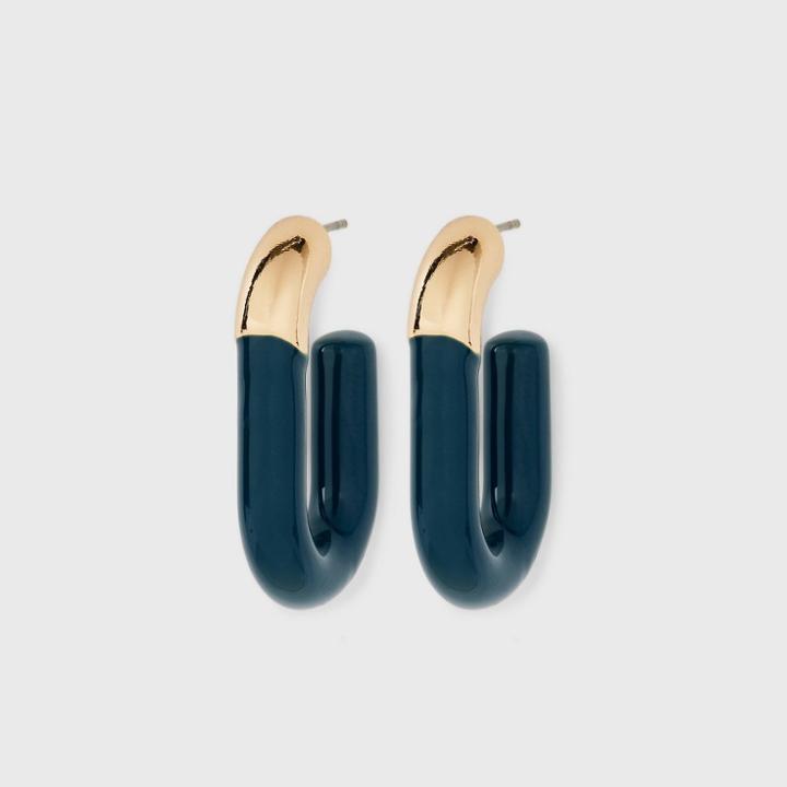 Acrylic J Hoop Earrings - A New Day Teal, Blue