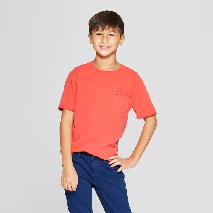 Boys' Burnout Wash Short Sleeve T-shirt - Cat & Jack Orange