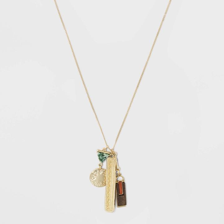Target Brass Semi Jade Red Jasper Necklace - Universal Thread