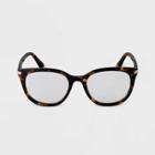 Women's Tortoise Shell Cateye Blue Light Filtering Reading Glasses - A New Day Brown