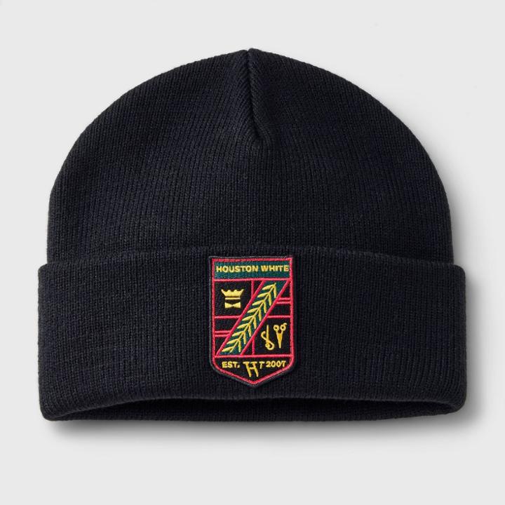 Houston White Adult Beanie - Black