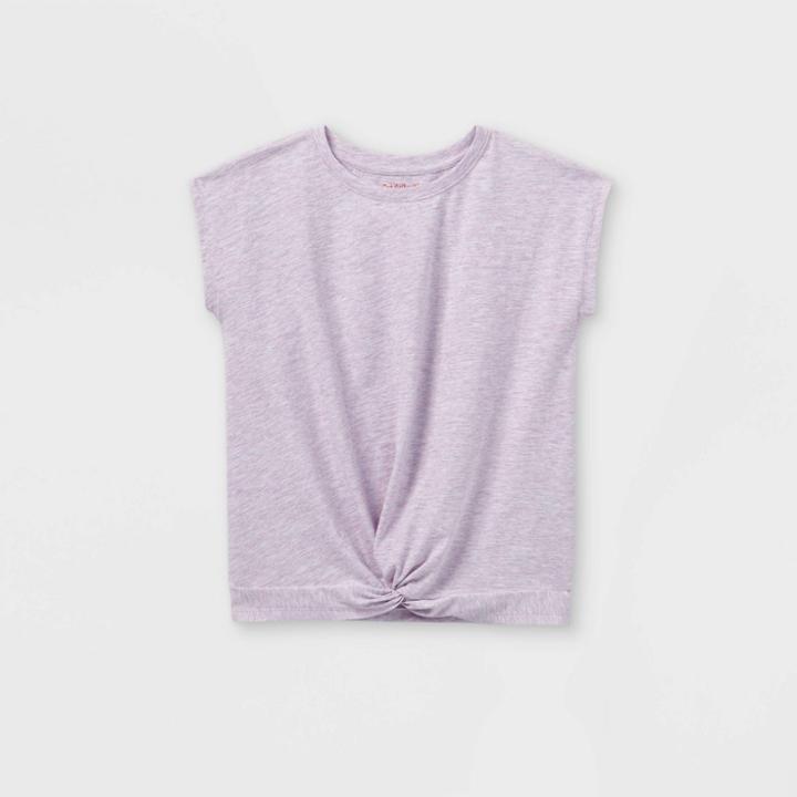 Girls' Twist-front Short Sleeve T-shirt - Cat & Jack Purple