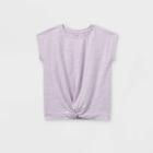 Girls' Twist-front Short Sleeve T-shirt - Cat & Jack Purple