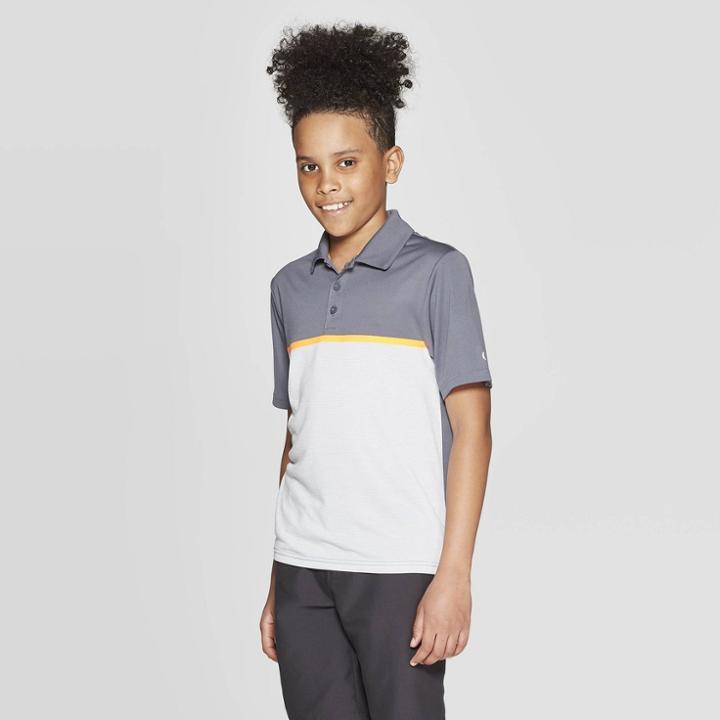 Boys' Chest Stripe Golf Polo Shirt - C9 Champion Gray