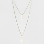 Short And Long Layered Pendant Necklace - A New Day Gold