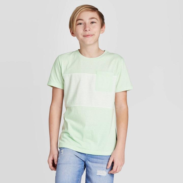 Petiteboys' Short Sleeve Striped T-shirt - Art Class Light Green