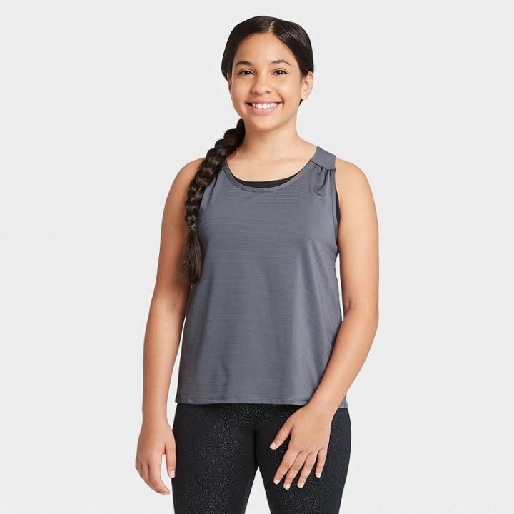 Girls' Double Layer Tank Top - All In Motion Gray