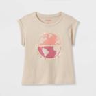Girls' Short Sleeve Crop Graphic T-shirt - Cat & Jack Beige