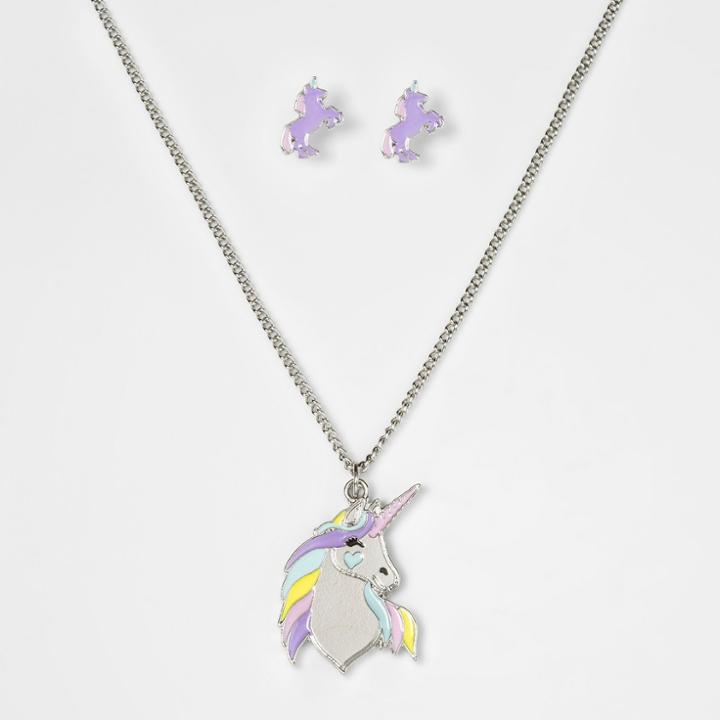 Cat & Jack Girls' Unicorn Necklace & Earring Set - Cat And Jack,